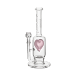 PURE Glass | Surfrider 5 Hole Disk Perc with Heart Splashguard Water Pipe | 11" - 14mm - Image 2