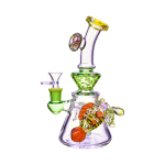 Tattoo - Octopus Loving Fish Bong - 10" Recycler With Showerhead Perc
