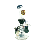 Tattoo - Octopus Loving Fish Bong - 10" Recycler With Showerhead Perc - Image 2
