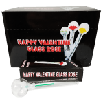 BOX  of 24- Happy Valentine Glass Rose Bowl