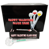 BOX  of 24- Happy Valentine Glass Rose Bowl - 6"