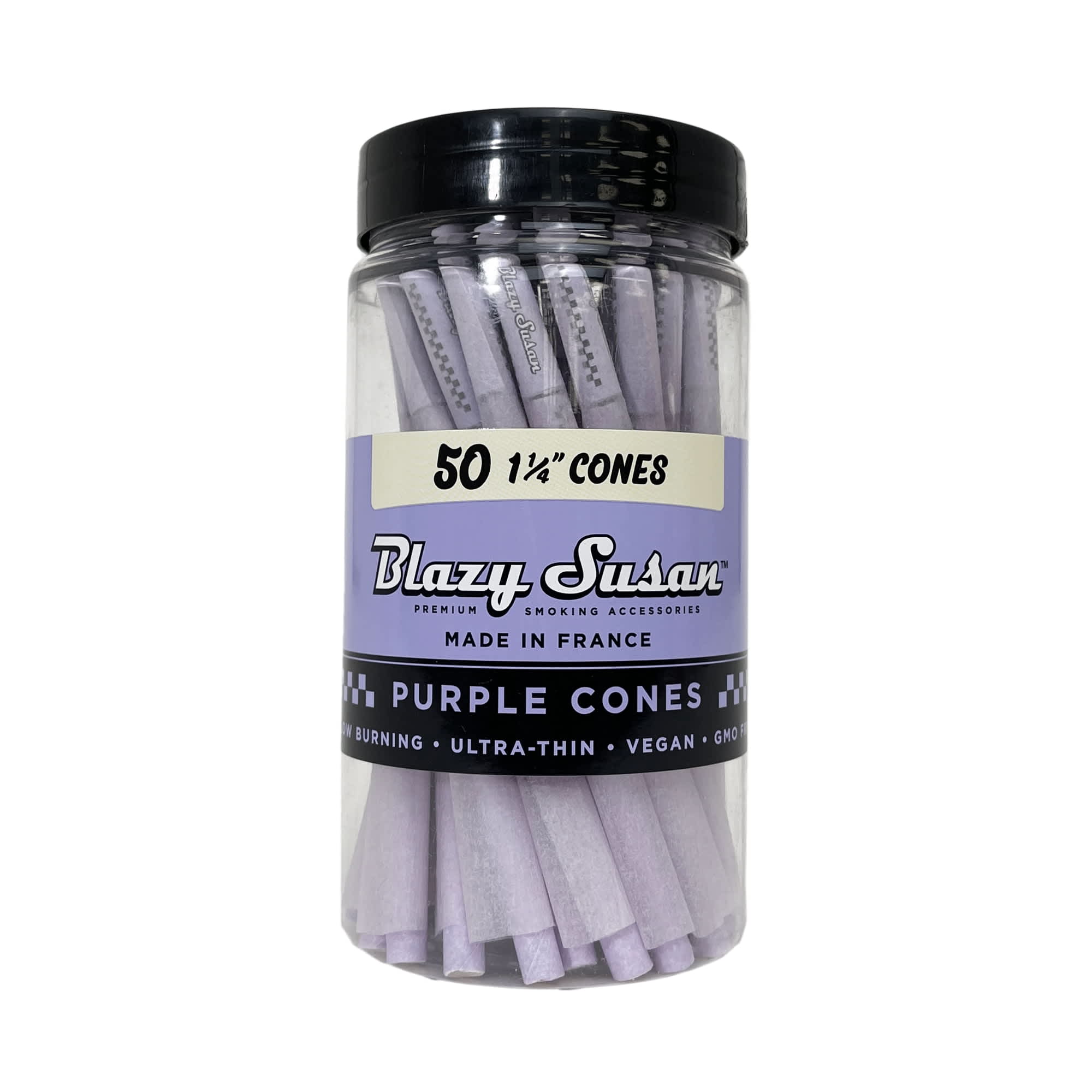 Blazy Susan | Pre Rolled Cones | 50 CT Jar – Purple, 1 1/4 (84mm) Blazy Susan | Pre Rolled Cones | 50 CT Jar - Image 15