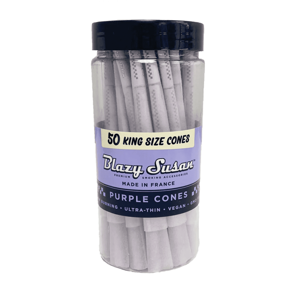 Blazy Susan | Pre Rolled Cones | 50 CT Jar – Purple, King Size (109mm) Blazy Susan | Pre Rolled Cones | 50 CT Jar - Image 13