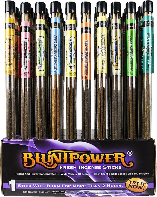 Display of 50 | Blunt Power Long Incense Assorted