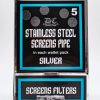 Box of 100 - Double Cross  - Pipe Screens - 5ct - Silver