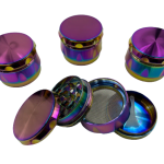Box of 12 - Flat Rainbow Grinder - 4 Part - (GRD-5663A-3)