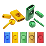 Box of 6 | Chromium Crusher Dugout & Grinder Combo w/ Cigarette Holder | (70123) - 3" - Image 2