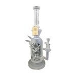 Cheech Glass - Sand Blasted Crystaliono Water Pipe - 14M Bowl - Image 2