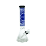 Cheech Glass - Sand Blasted Space Beaker Water Pipe - 14M Bowl