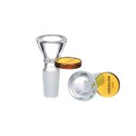 Dragon Glass - Honeycomb Hole and Handle Bowl  - 14mm - Male - Image 2