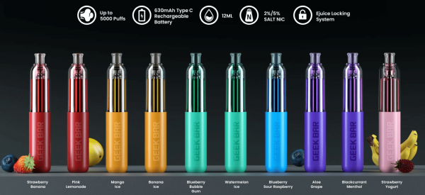 Geek Bar | X 5000 Puff - 12ML - 5 % [ Box of 10 ]