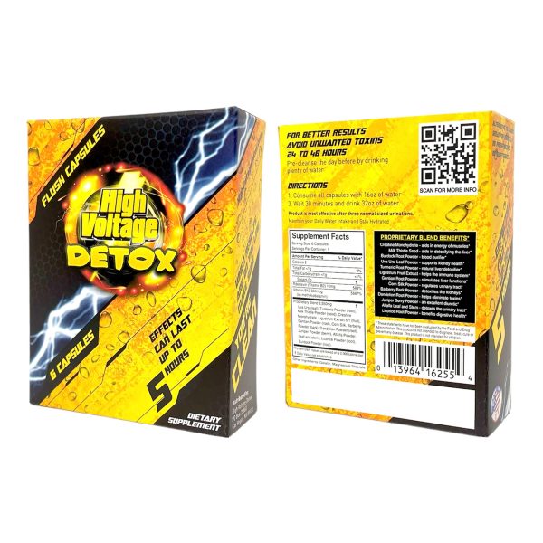 High Voltage  | Detox | Fast Flush Capsules  | 6 CT