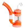 Ooze | Stack Pipe Silicone Bubbler &  Dab Rig  7" - | Summer Glow (Orange)