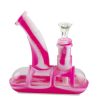 Ooze | Steamboat Silicone Water Bubbler & Dab Rig - | Pink & White