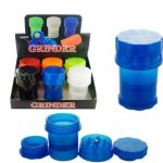 Plastic Tobacco Grinder - 4 Parts - Assorted Colors - (GR151)
