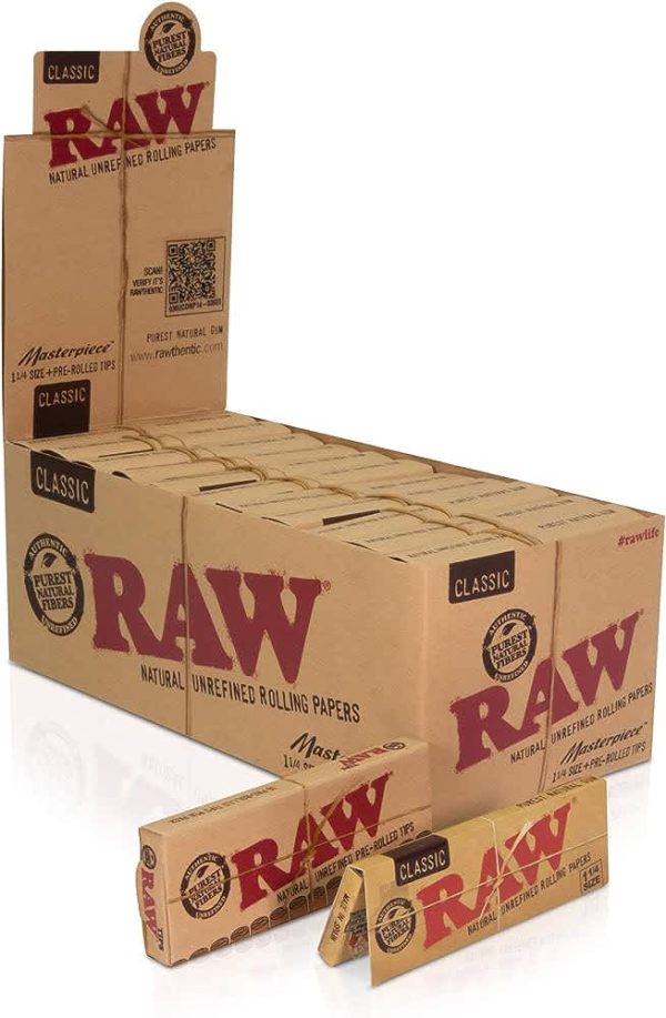 RAW | Rolling Papers + Pre Rolled Tips | Classic Masterpiece