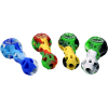 Silicone Glass Bowl and Cap Spoon Hand Pipe - Assorted