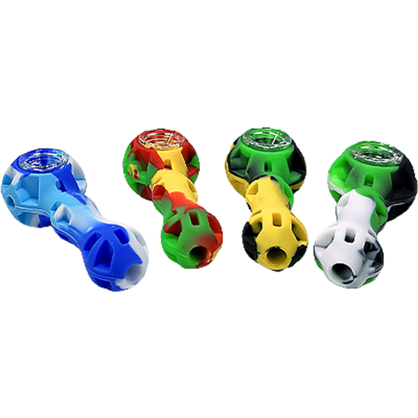 Silicone Glass Bowl and Cap Spoon Hand Pipe - Image 2