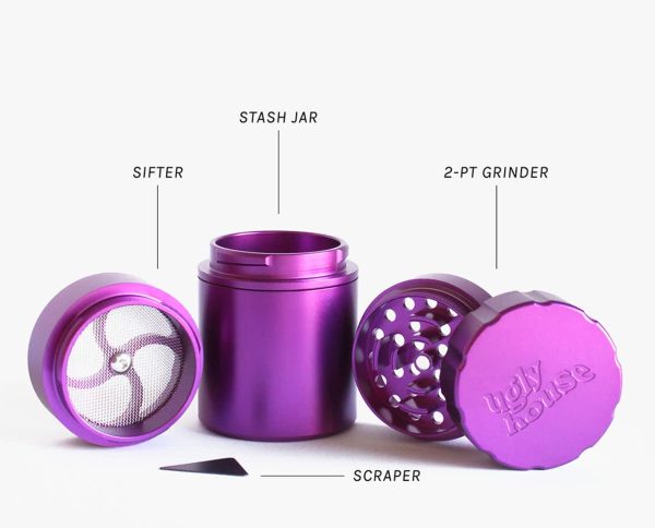 Ugly House - Solid Grind 'N Stash 2-in-1 63MM Grinder and 5.2OZ Stash Jar - Image 8