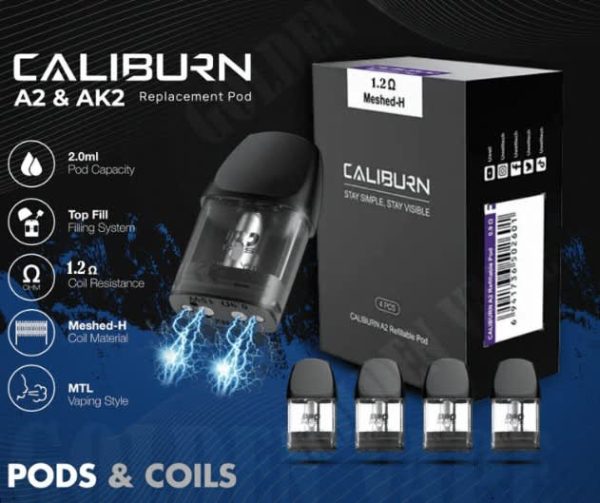 Uwell Caliburn - A2 2ML Refillable Replacement Pod - 4pk - Image 3