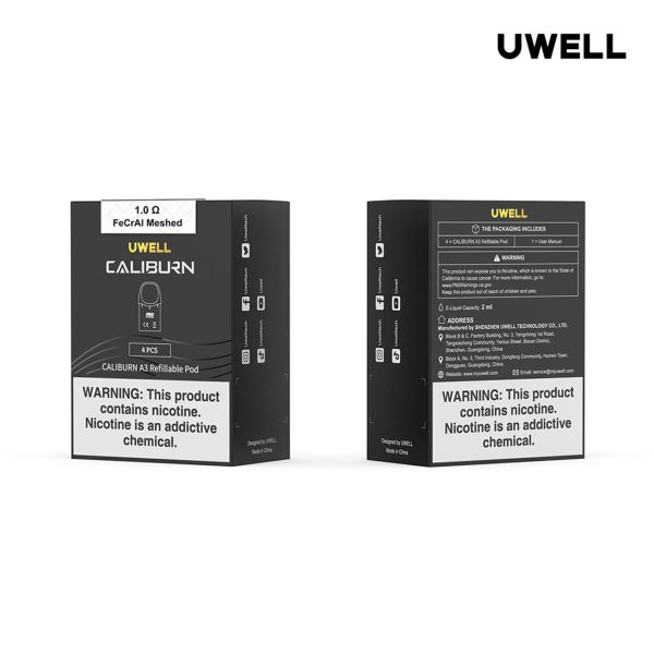 Uwell Caliburn - A3 2ML Refillable Replacement Pod - 4pk - Image 2