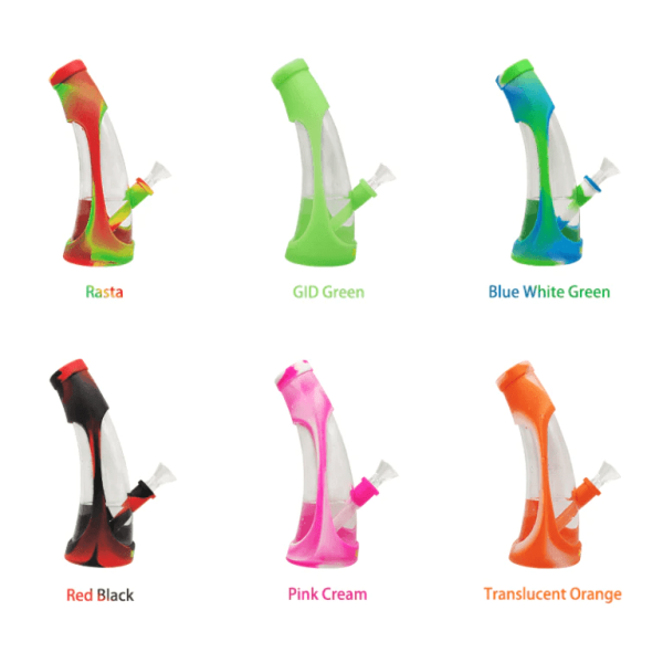 Waxmaid Horn Silicone And Glass Water Pipe 9" - Image 2