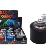 Metal Tobacco Grinder With Handle - 40mm - 3 Part - Assorted Colors - (GR071-3-40)
