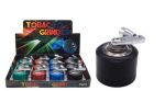 Metal Tobacco Grinder With Handle - 40mm - 3 Part - Assorted Colors - (GR071-3-40) - Image 2