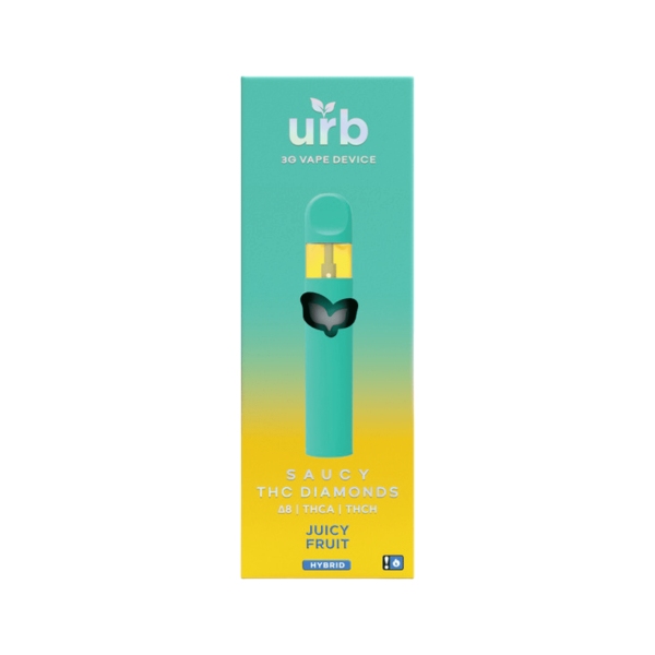 Box of 6 - Urb  - Saucy Diamonds Blend D8 + THCA + THCH Disposable - 3G - Image 5