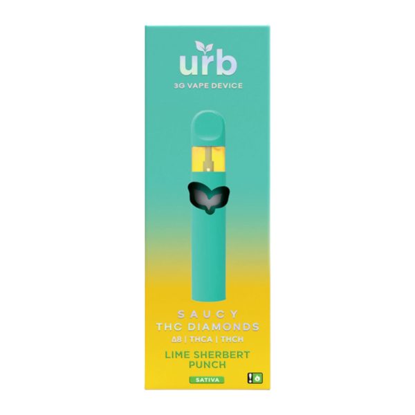 Box of 6 - Urb  - Saucy Diamonds Blend D8 + THCA + THCH Disposable - 3G - Image 2