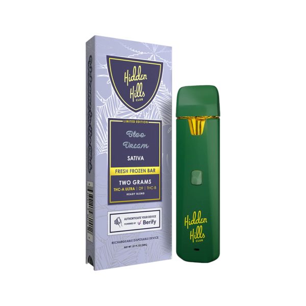 Hidden Hills Club | Heady Blend | D9 + THCA Ultra + THCB Fresh Frozen Disposable | 2G [Box of 5] - Image 2