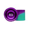 Neu | Dry Herb Aluminum Grinder with Ashtray & Storage Top | 4 Part | 63MM - Purple Green