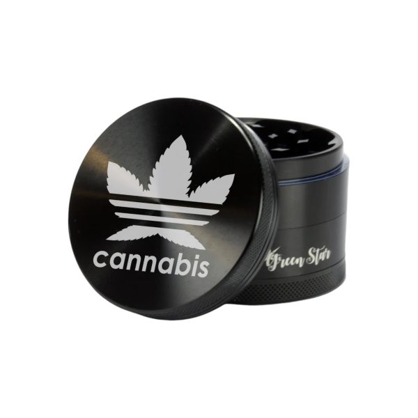 Green Star | 4 Part 2.5 Inches Leaf Design Grinder - Image 2
