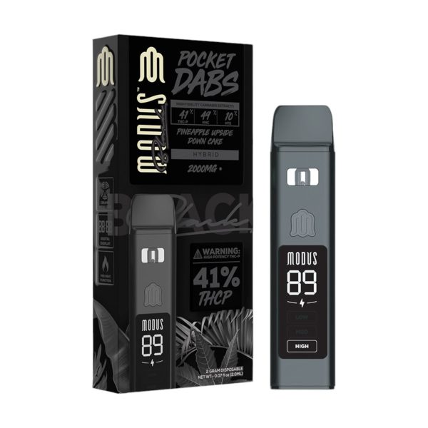 [Box of 5] Modus | Black Pocket Dabs THCP + HHC + HTE Disposable with LED Screen | 2G - Image 2