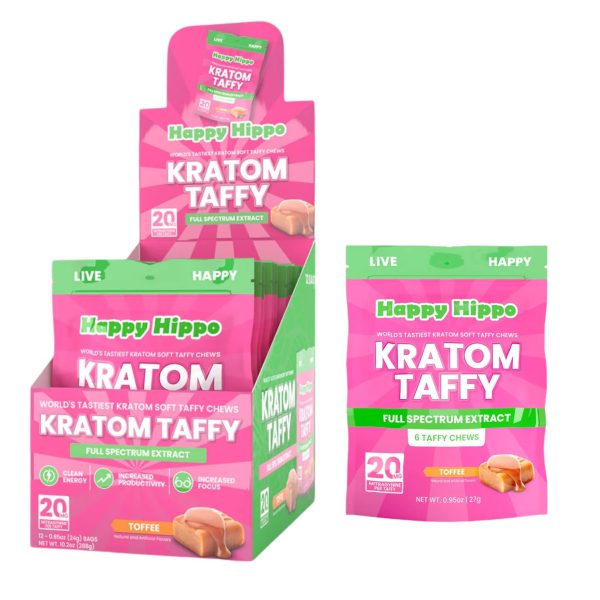 Happy Hippo | Kratom Extract Taffy | 6ct - 20mg Each