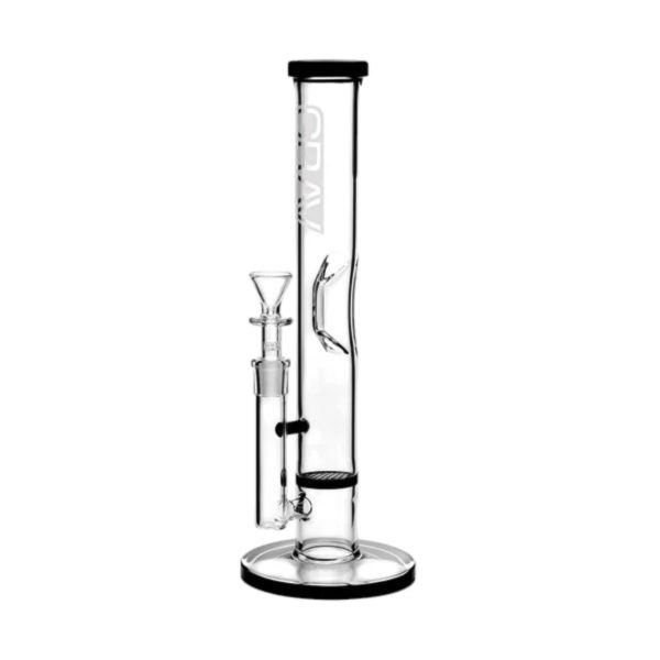 GRAV® | 12" Black Accents Medium Straight  Base Disc Water Pipe - Image 2