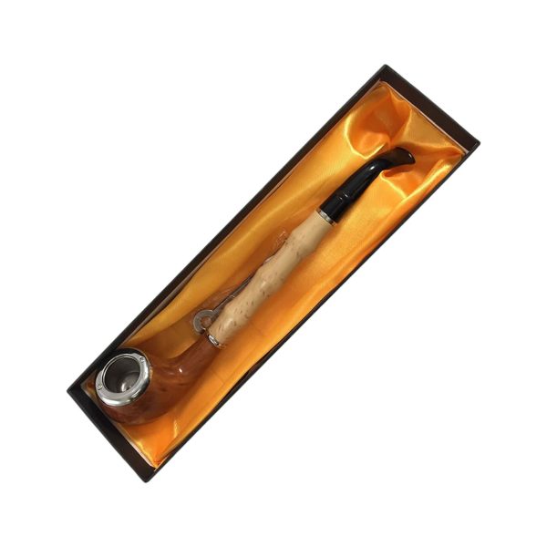 Wood Pipe with Metal Bowl