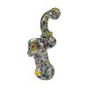 7" High Grade Frit Latticino Bubbler Hand Pipe - Assorted