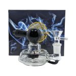 On Point Glass | 4" Compact Round Bowl Shower Head Water Pipe | 14M