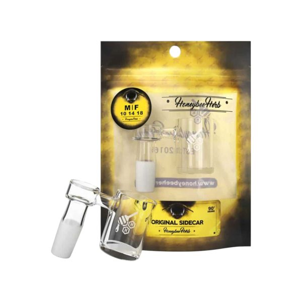 Honeybee Herb | Original Sidecar Standard Weld Yellow Line Quartz Banger | 90 Degree