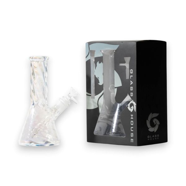 Glass House | Iridescent Twisted Mini Beaker | 8" [GH-12]