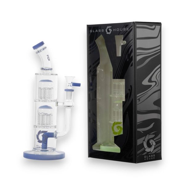 Glass House | Double Perc Straight Pipe | 10" [HE-084]