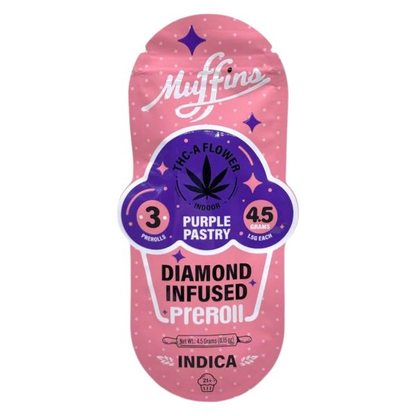 Muffins | THCA Flower Diamond Infused Pre Roll | 3pk - 4.5G - Image 2