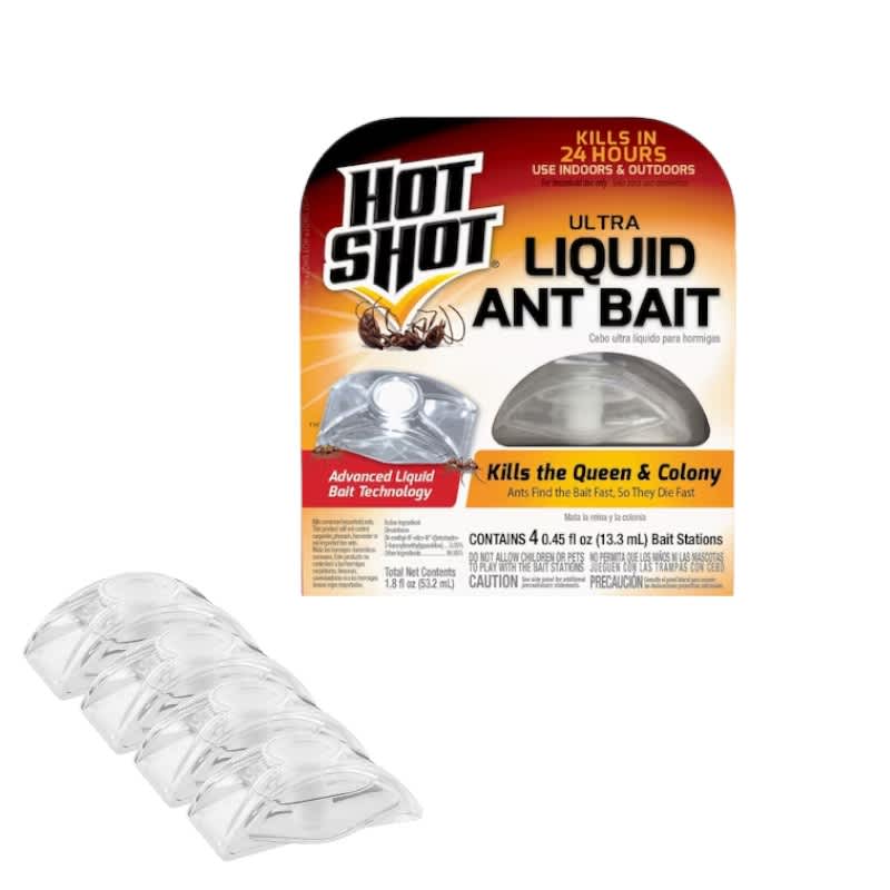 Hot Shot| Ultra Liquid Ant Bait Station | 0.45-fl oz 4 Pack Hot Shot| Ultra Liquid Ant Bait Station | 0.45-fl oz 4 Pack - Image 1