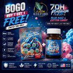 Kratom Kulture | 7OH Platinum Tablets | Blue Razz + Cotton Candy | 40MG